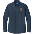 Airedale Terrier Embroidered Women's Denim Shirt