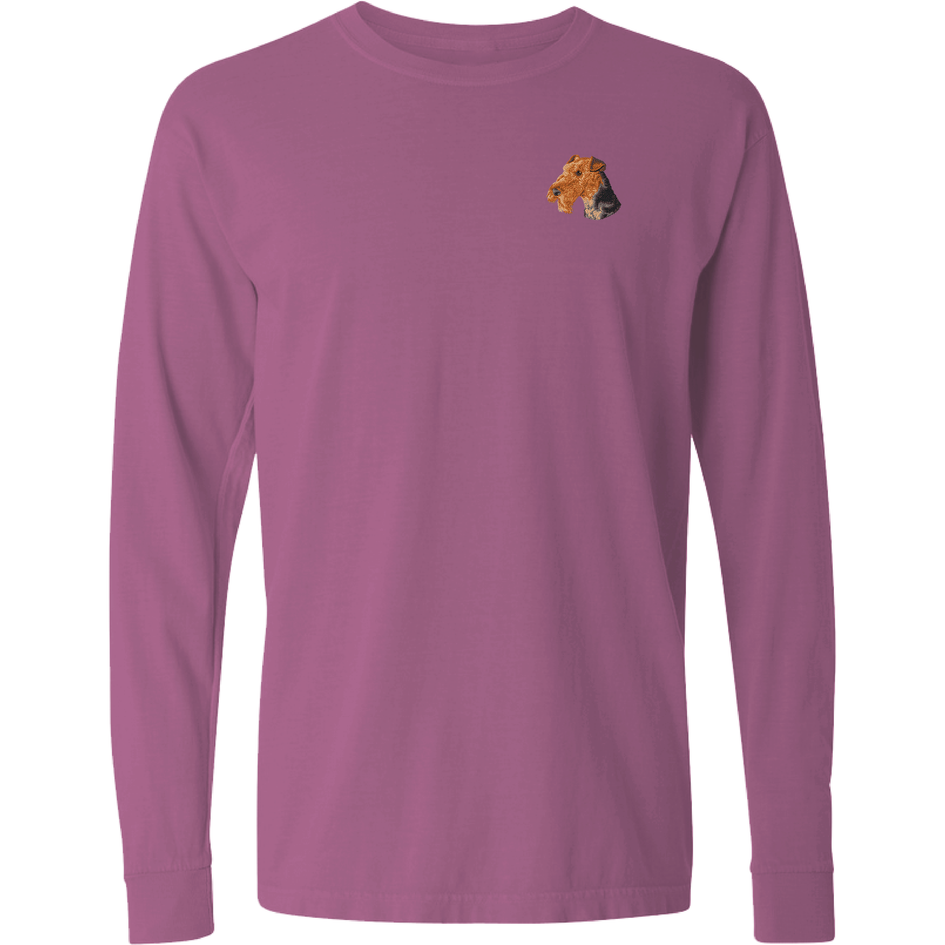 Airedale Terrier Embroidered Classic Long Sleeve Shirt