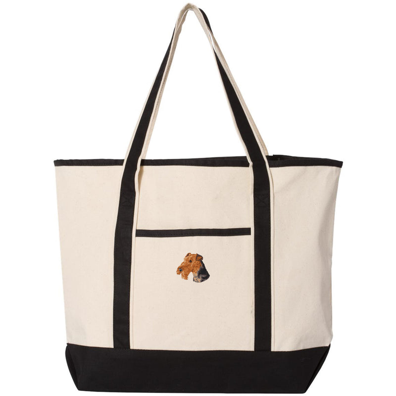 Airedale Terrier Embroidered Tote