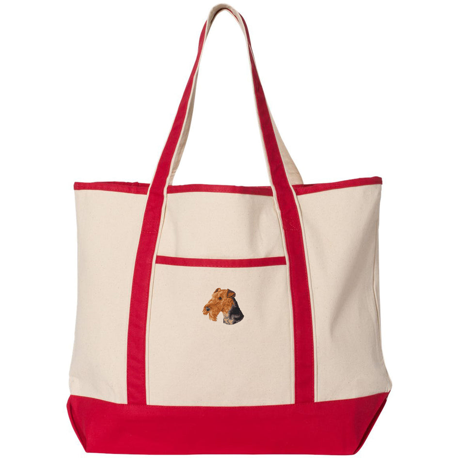 Airedale Terrier Embroidered Tote