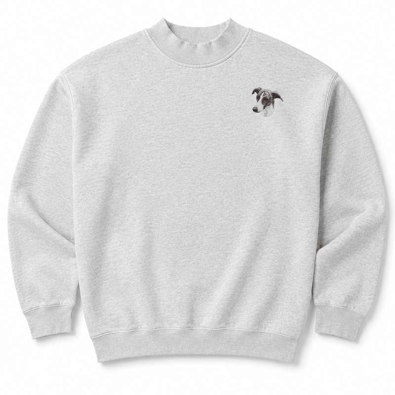 Greyhound Embroidered Mock Neck Sweatshirt