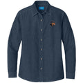 Rottweiler Embroidered Women's Denim Shirt