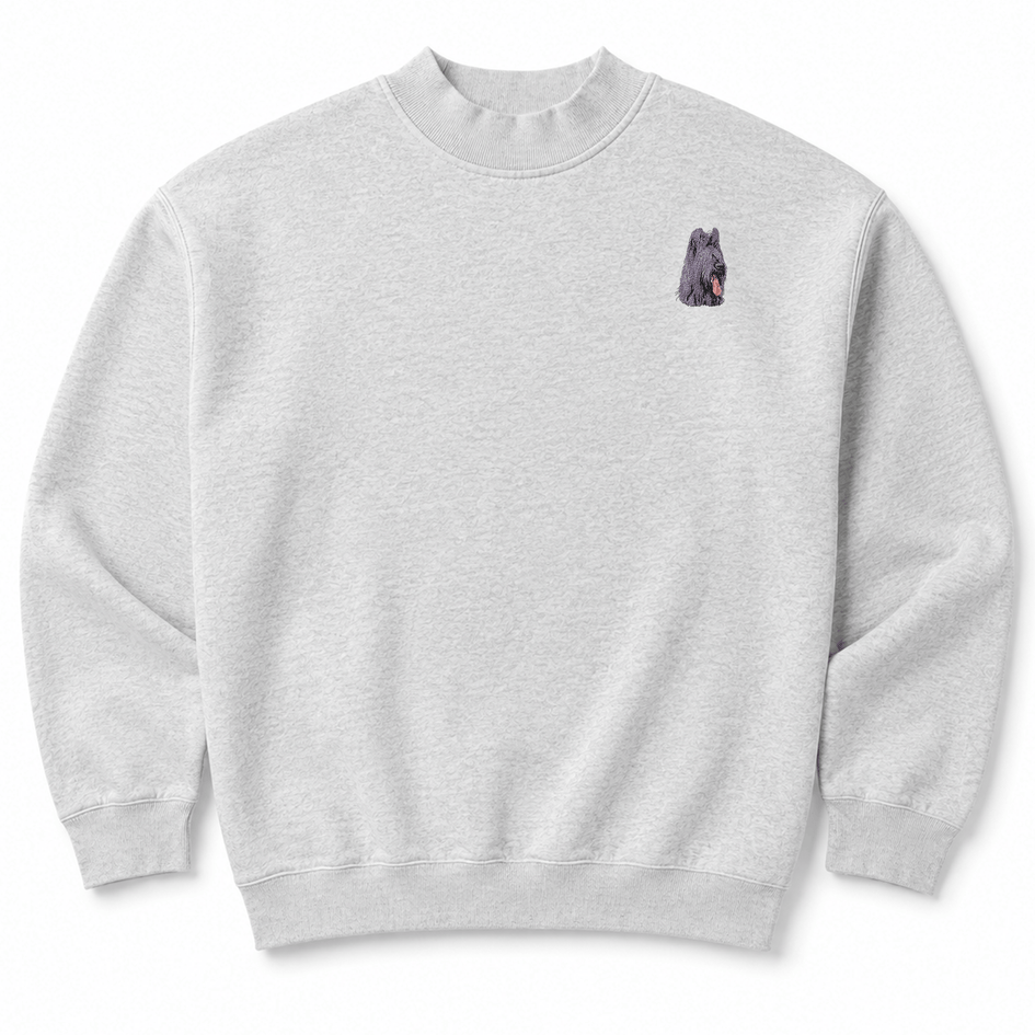 Briard Embroidered Mock Neck Sweatshirt