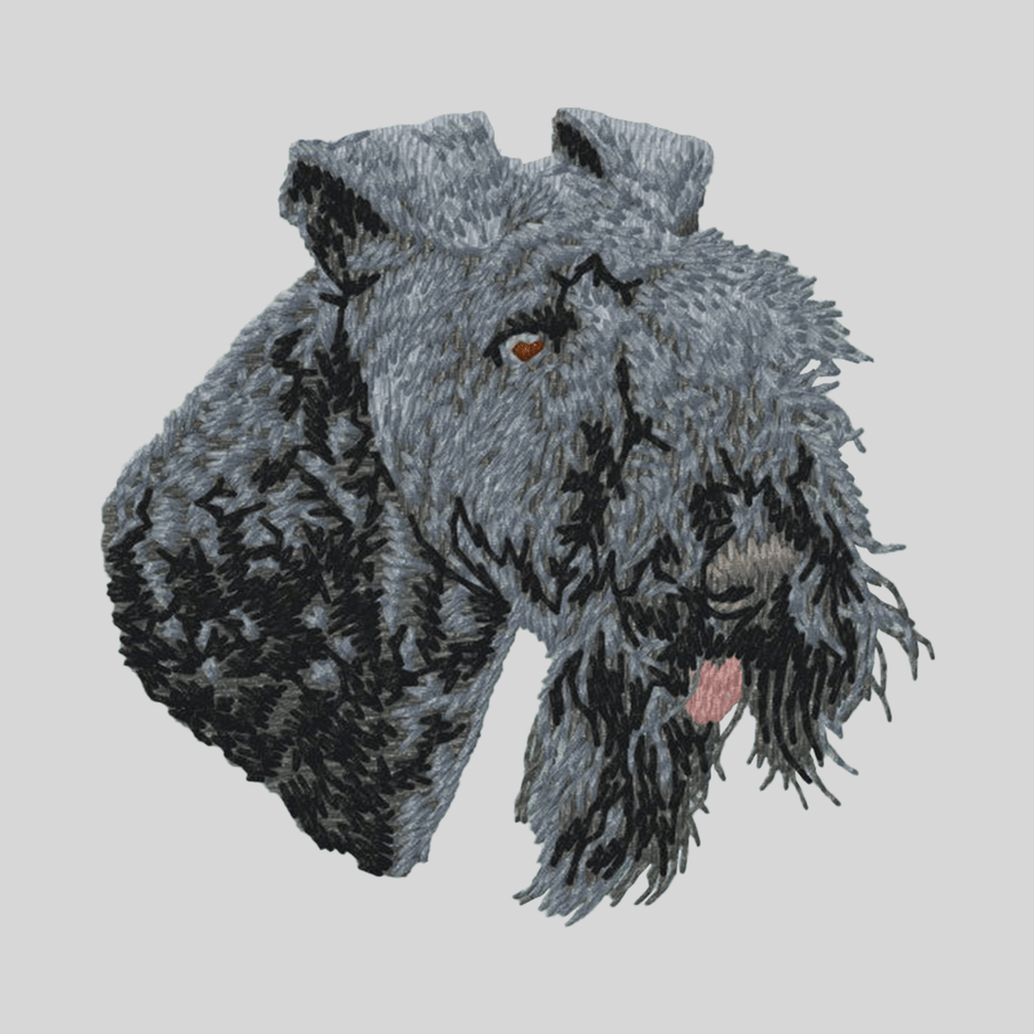 Kerry Blue Terrier Embroidered Mock Neck Sweatshirt