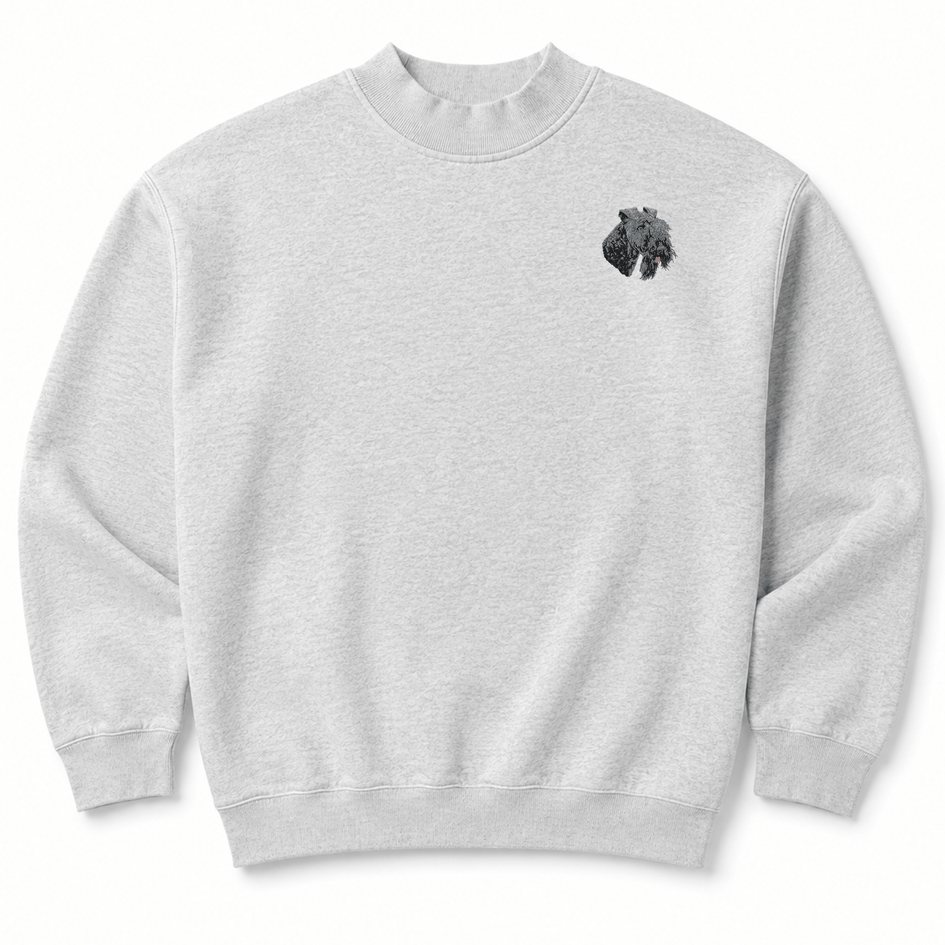Kerry Blue Terrier Embroidered Mock Neck Sweatshirt