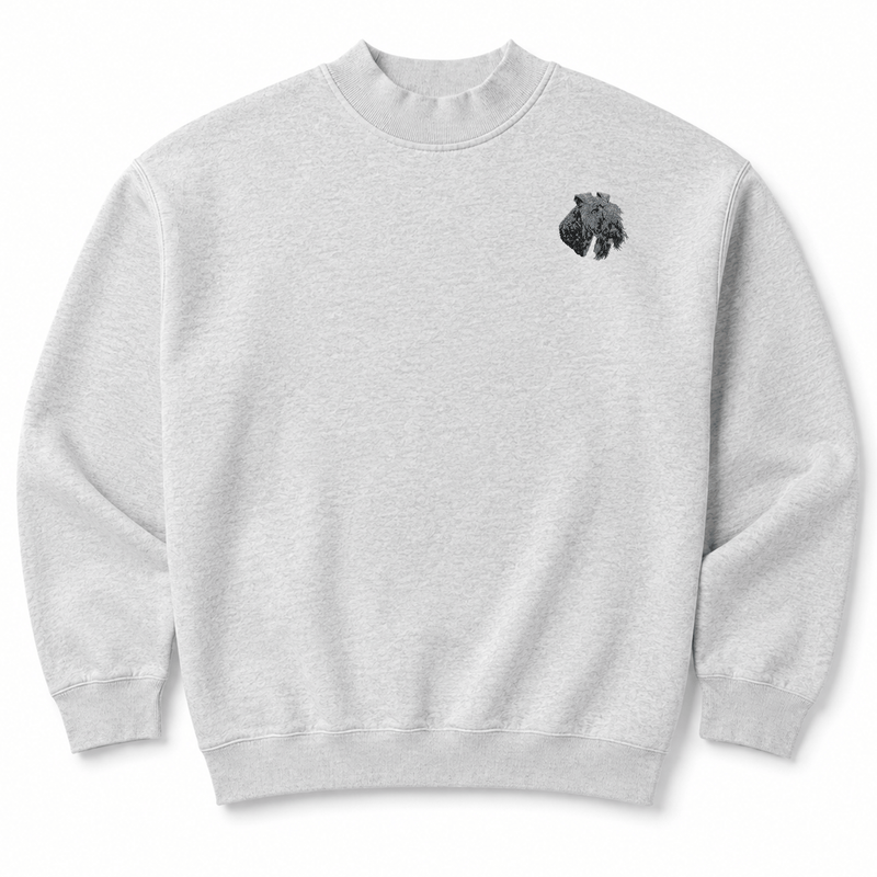 Kerry Blue Terrier Embroidered Mock Neck Sweatshirt