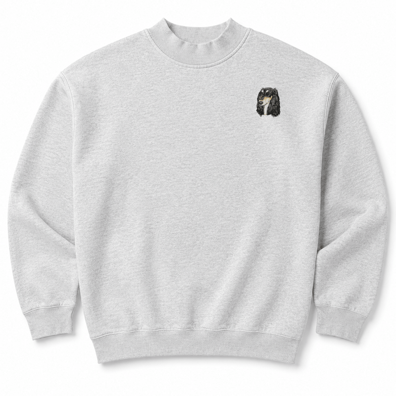 Saluki Embroidered Mock Neck Sweatshirt