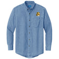 Shetland Sheepdog Embroidered Men's Denim Shirt