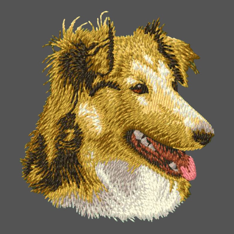 Shetland Sheepdog Embroidered Men's Fleece Jacket