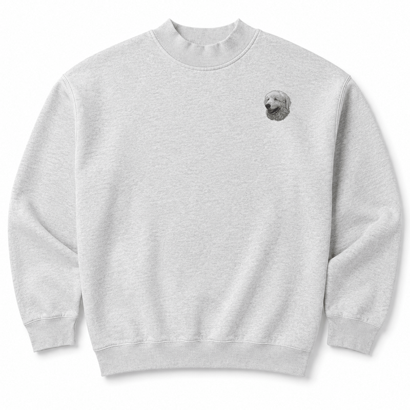 Kuvasz Embroidered Mock Neck Sweatshirt