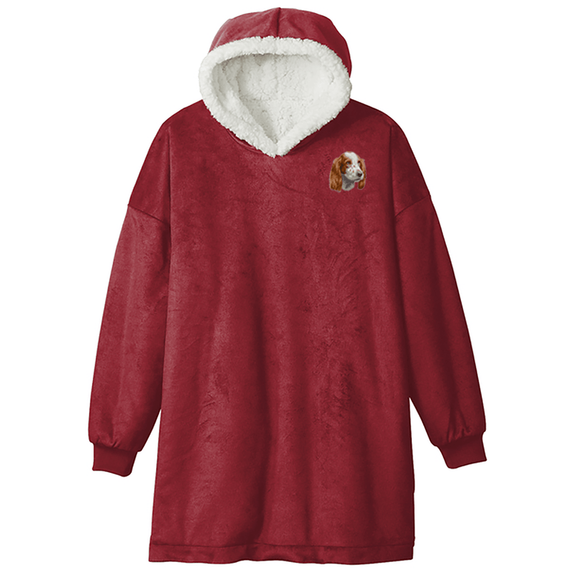 Irish Red and White Setter Embroidered Wearable Blanket