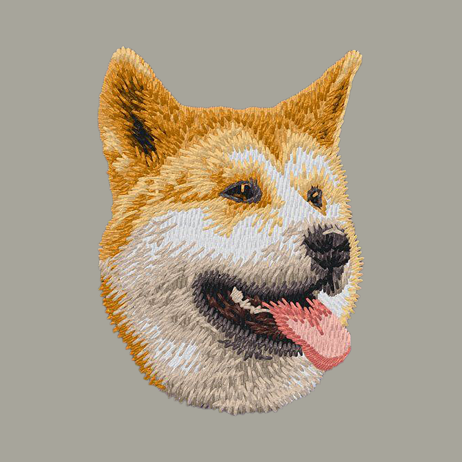 Shiba Inu Embroidered Classic Long Sleeve Shirt