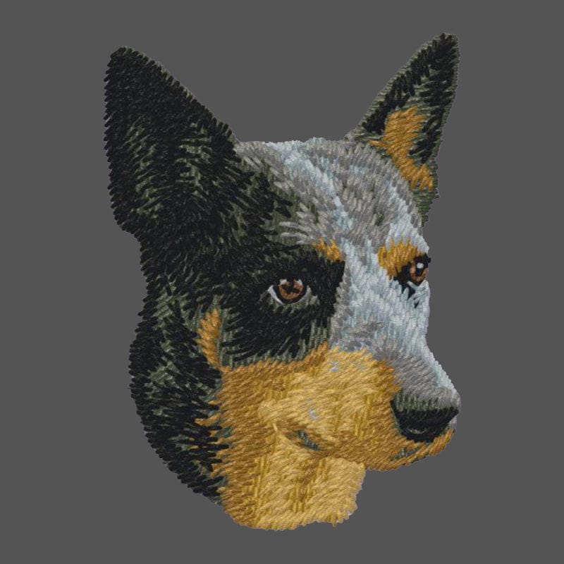 Australian Cattle Dog Embroidered Men's Fleece Jacket