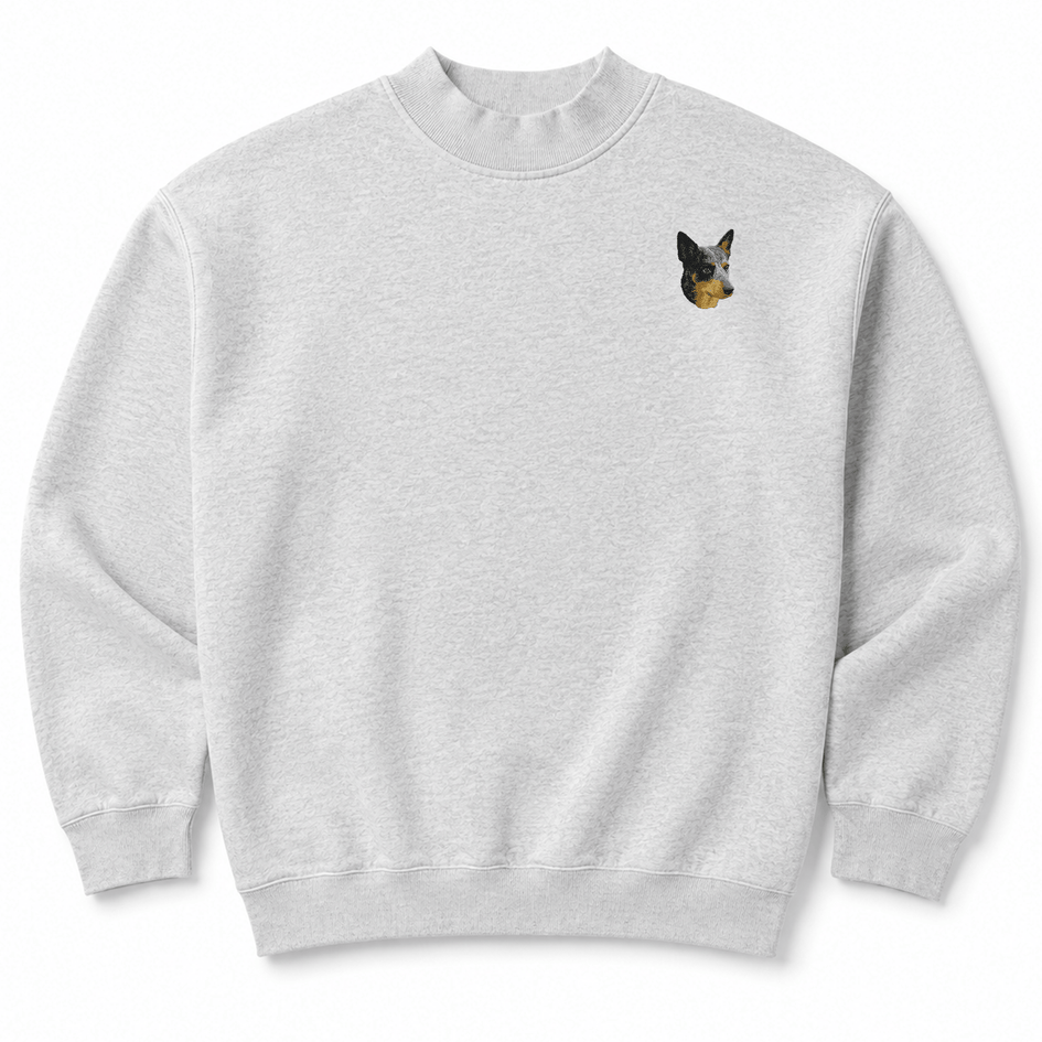 Australian Cattle Dog Embroidered Mock Neck Sweatshirt