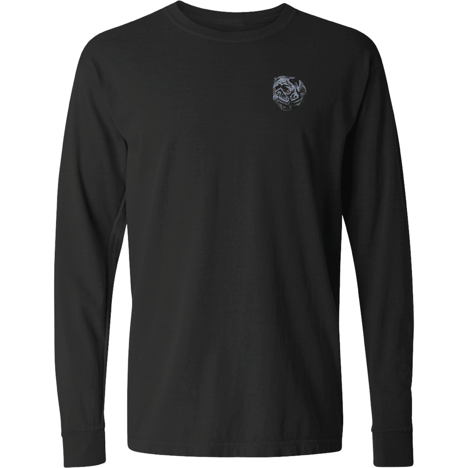 Pug Embroidered Classic Long Sleeve Shirt