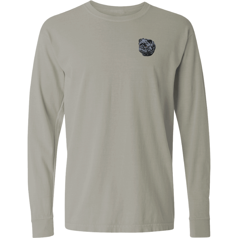 Pug Embroidered Classic Long Sleeve Shirt