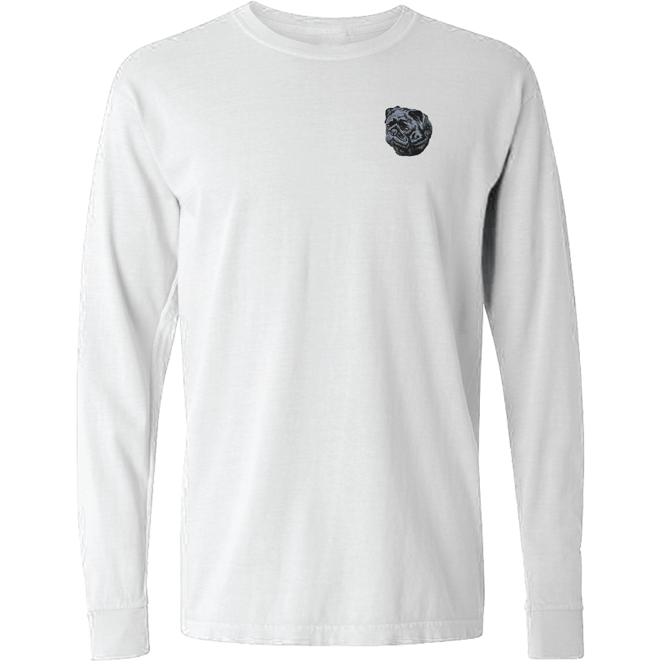Pug Embroidered Classic Long Sleeve Shirt