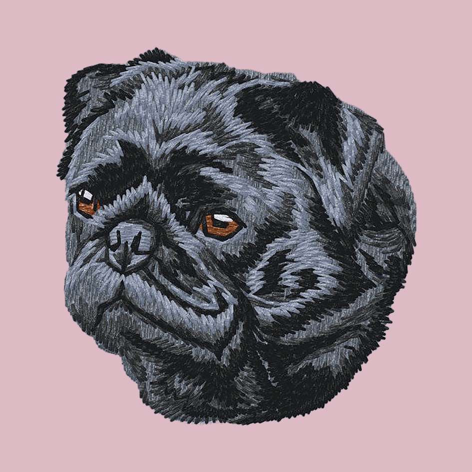 Pug Embroidered Baseball Cap