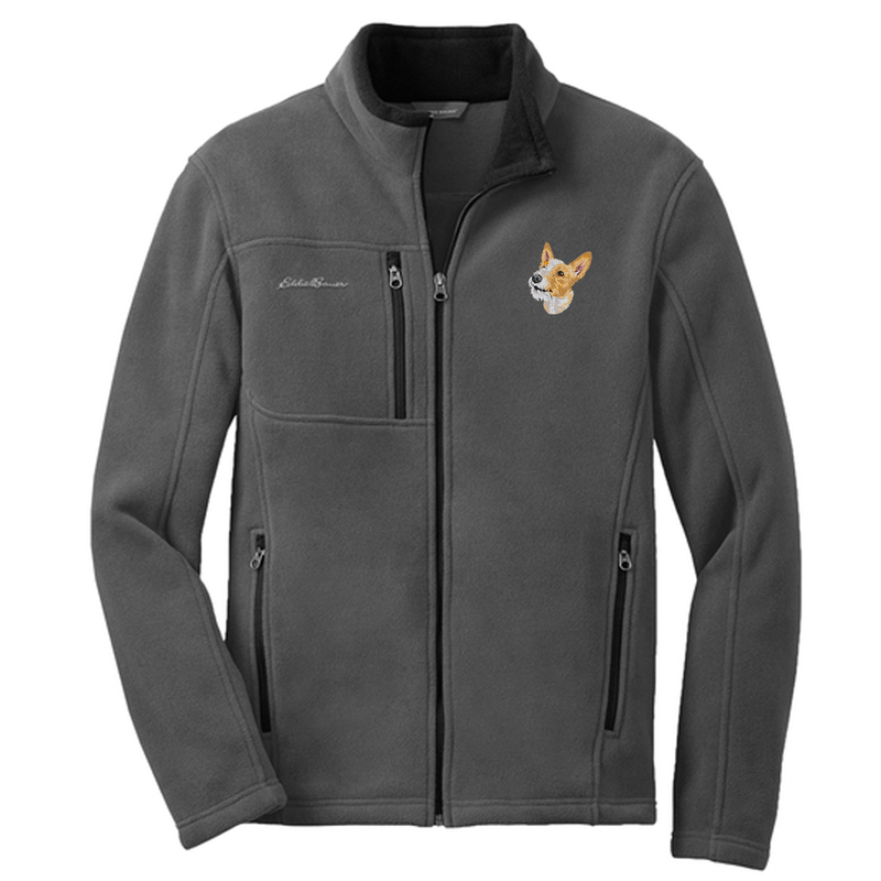 Portuguese Podengo Pequeno Embroidered Men's Fleece Jacket