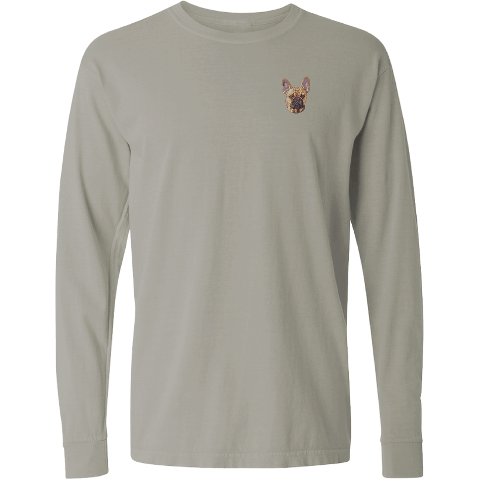 French Bulldog Embroidered Classic Long Sleeve Shirt