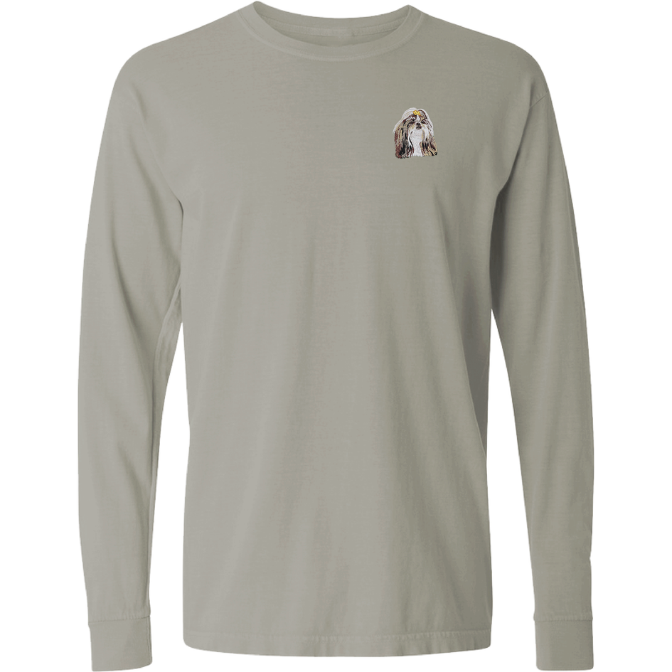 Shih Tzu Embroidered Classic Long Sleeve Shirt