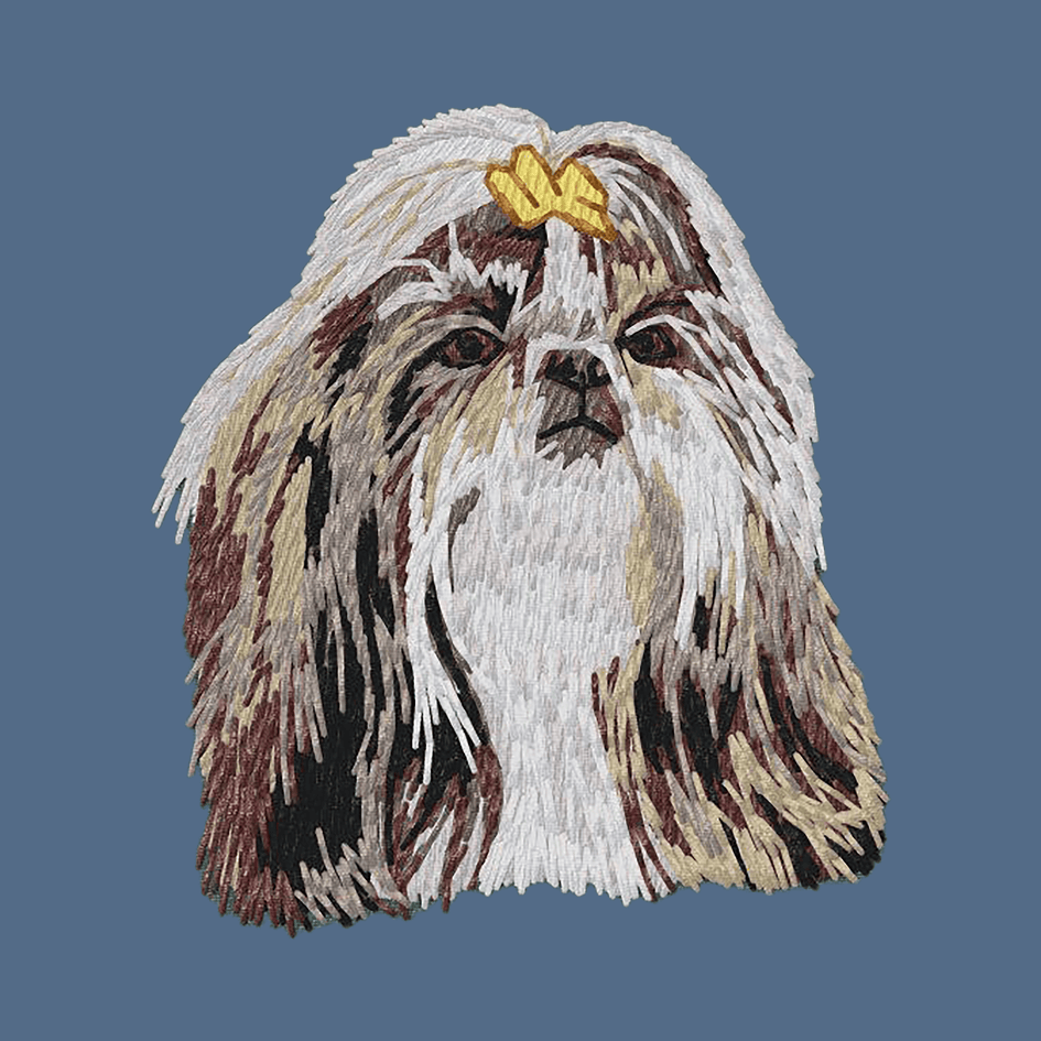 Shih Tzu Embroidered Women's Denim Shirt