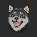Shiba Inu Embroidered Classic Long Sleeve Shirt
