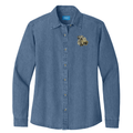 Cesky Terrier Embroidered Women's Denim Shirt