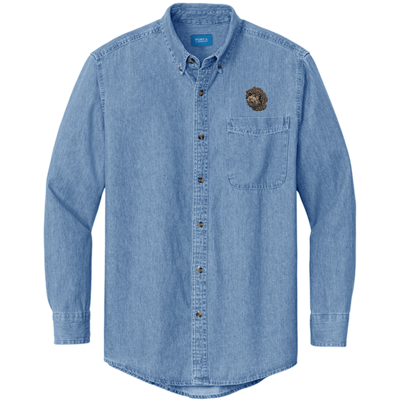 Lagotto Romagnolo Embroidered Men's Denim Shirt