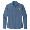 Keeshond Embroidered Women's Denim Shirt