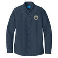 Keeshond Embroidered Women's Denim Shirt