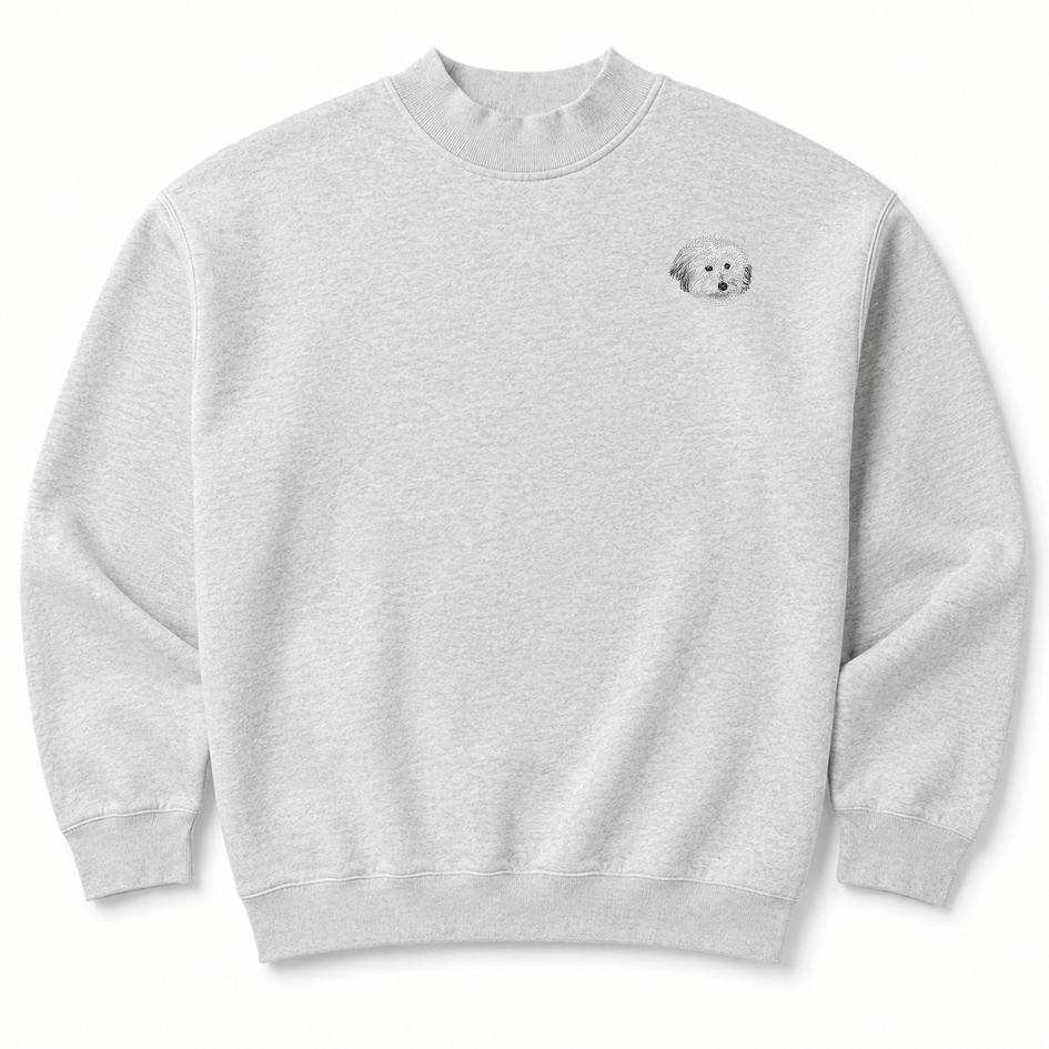 Coton de Tulear Embroidered Mock Neck Sweatshirt
