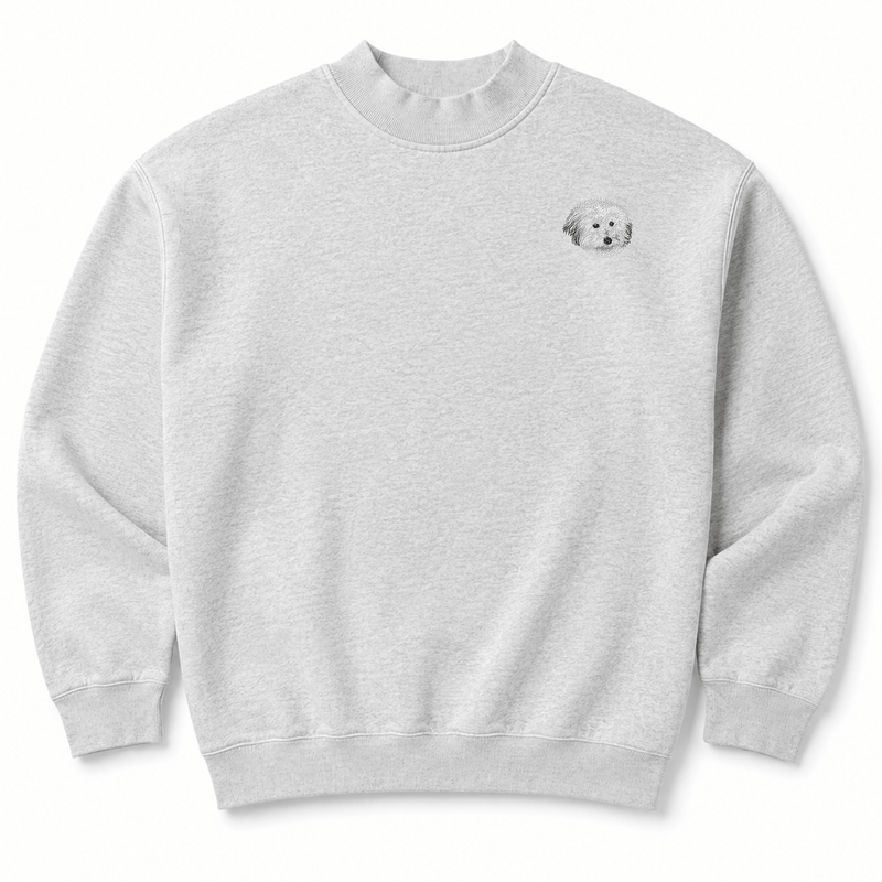 Coton de Tulear Embroidered Mock Neck Sweatshirt