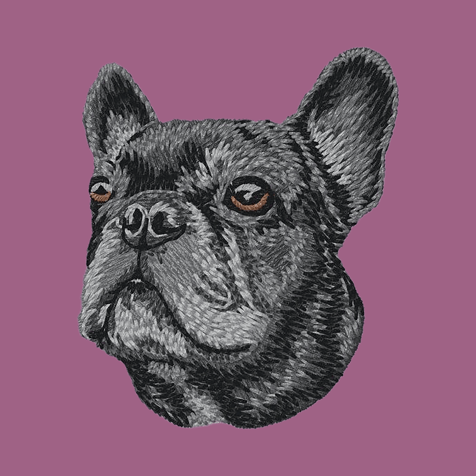 French Bulldog Embroidered Classic Long Sleeve Shirt