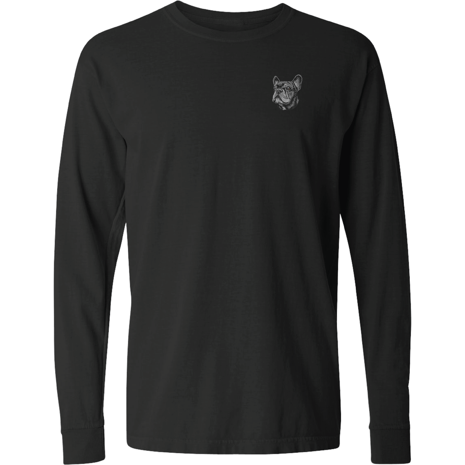 French Bulldog Embroidered Classic Long Sleeve Shirt