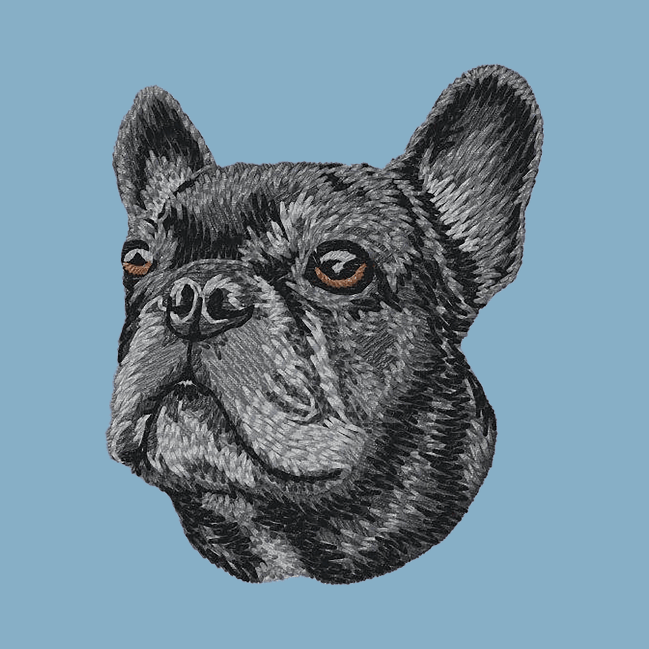 French Bulldog Embroidered Classic Long Sleeve Shirt