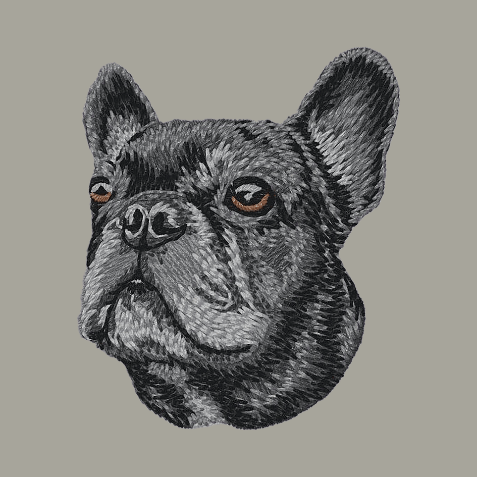French Bulldog Embroidered Classic Long Sleeve Shirt