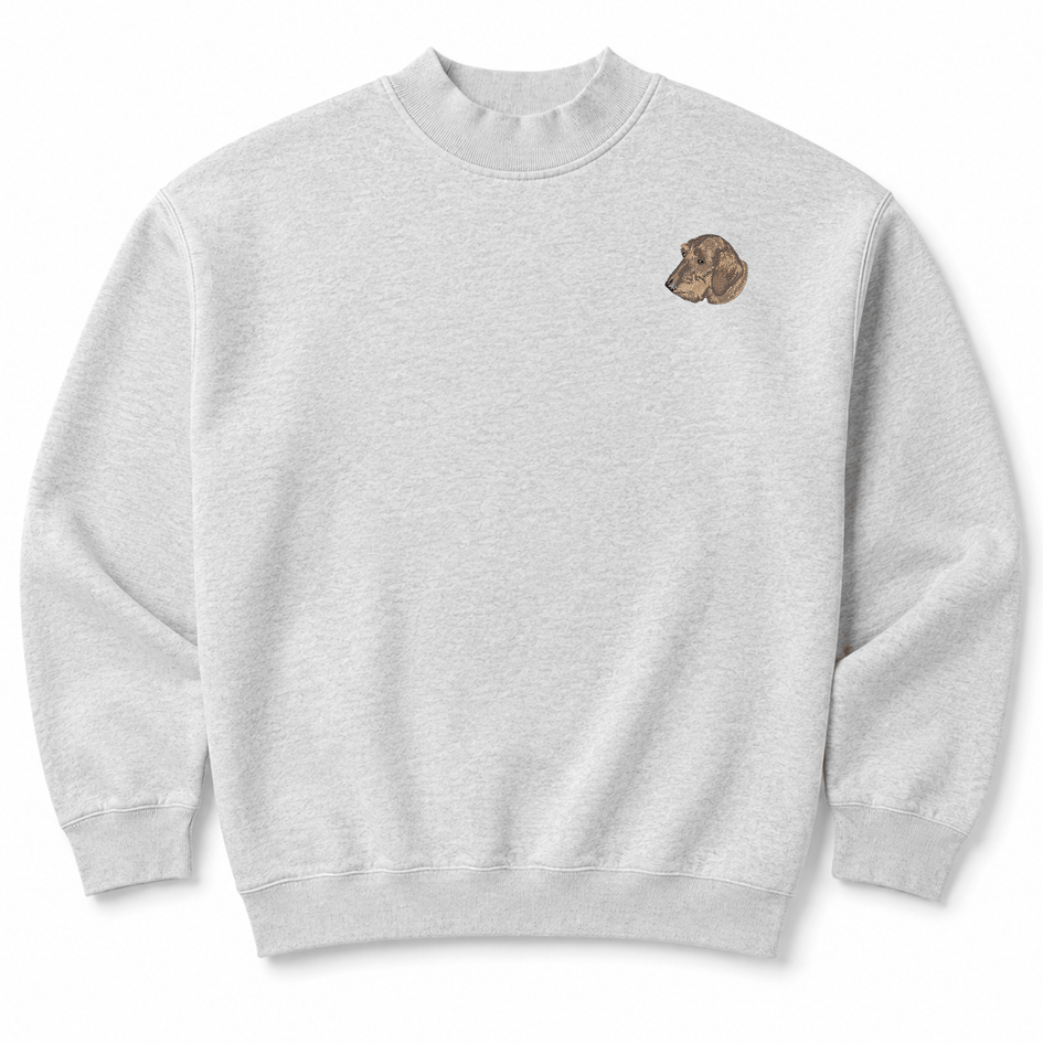 Dachshund Embroidered Mock Neck Sweatshirt