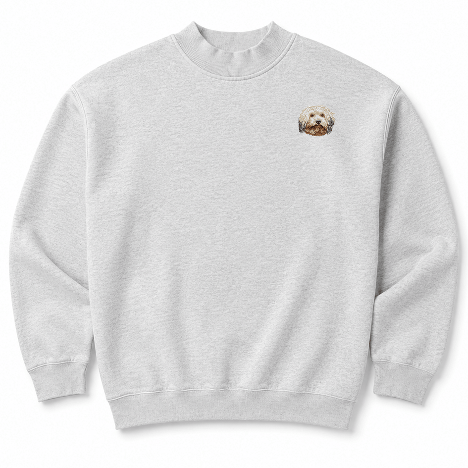 Havanese Embroidered Mock Neck Sweatshirt