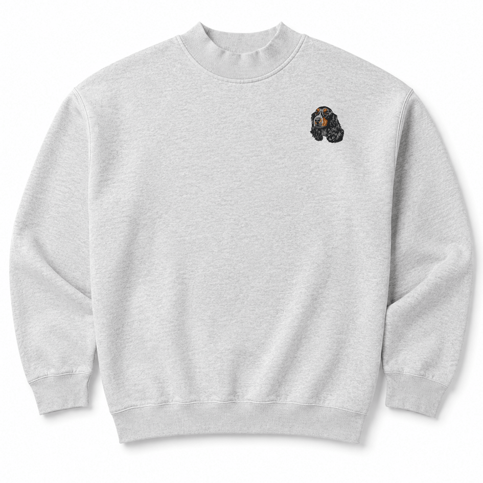 English Cocker Spaniel Embroidered Mock Neck Sweatshirt