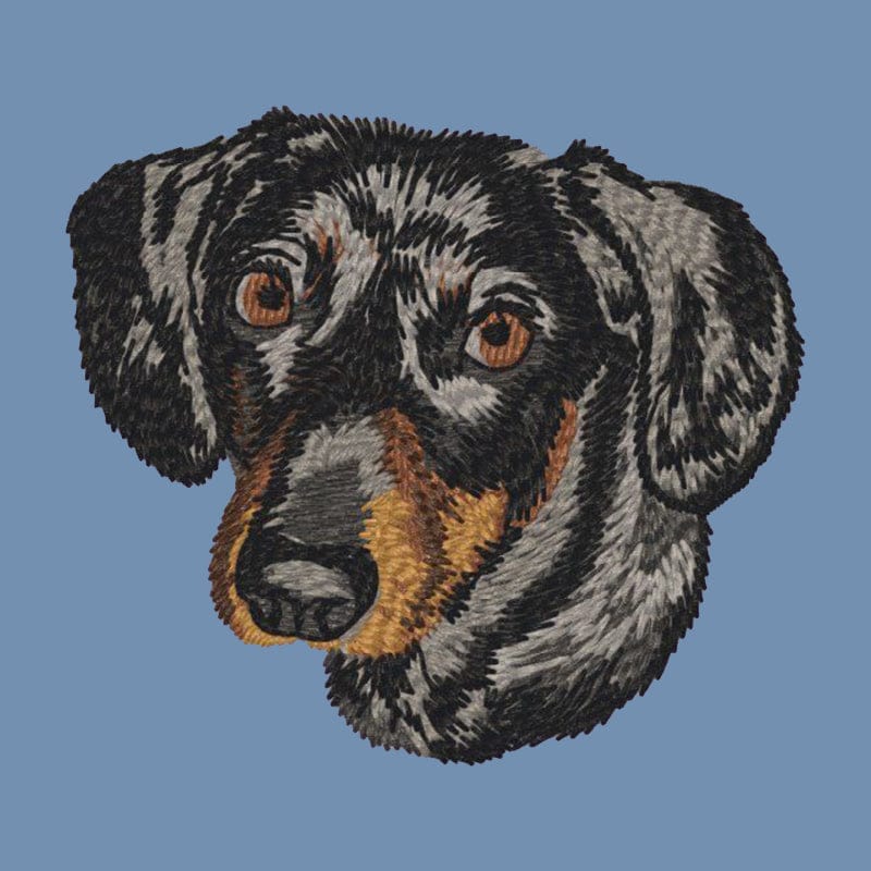 Dachshund Embroidered Men's Denim Shirt