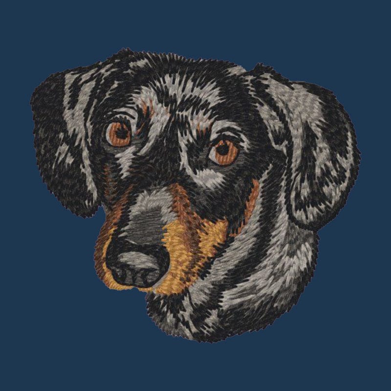 Dachshund Embroidered Men's Denim Shirt