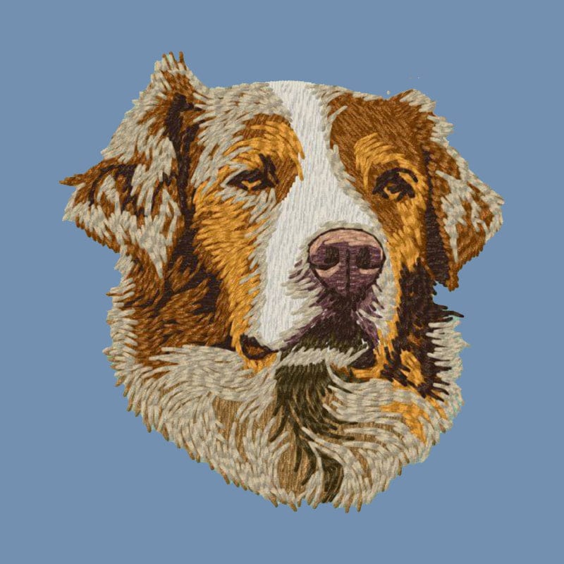 Australian Shepherd Embroidered Men's Denim Shirt