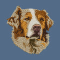 Australian Shepherd Embroidered Women's Denim Shirt