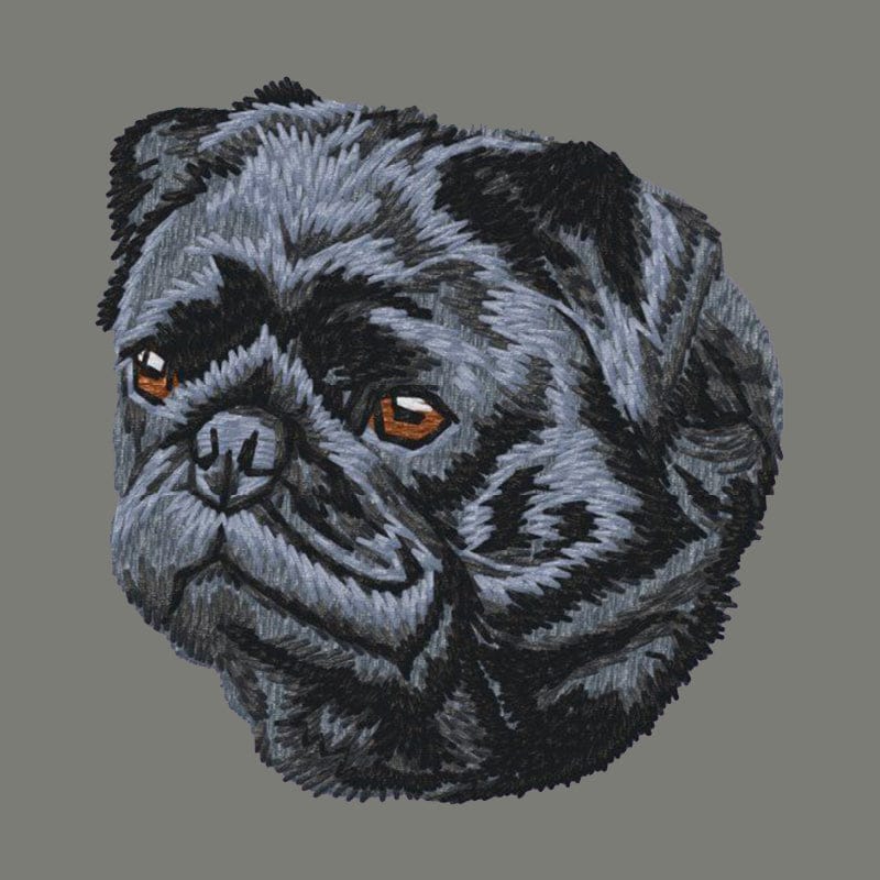 Pug Embroidered Wearable Blanket