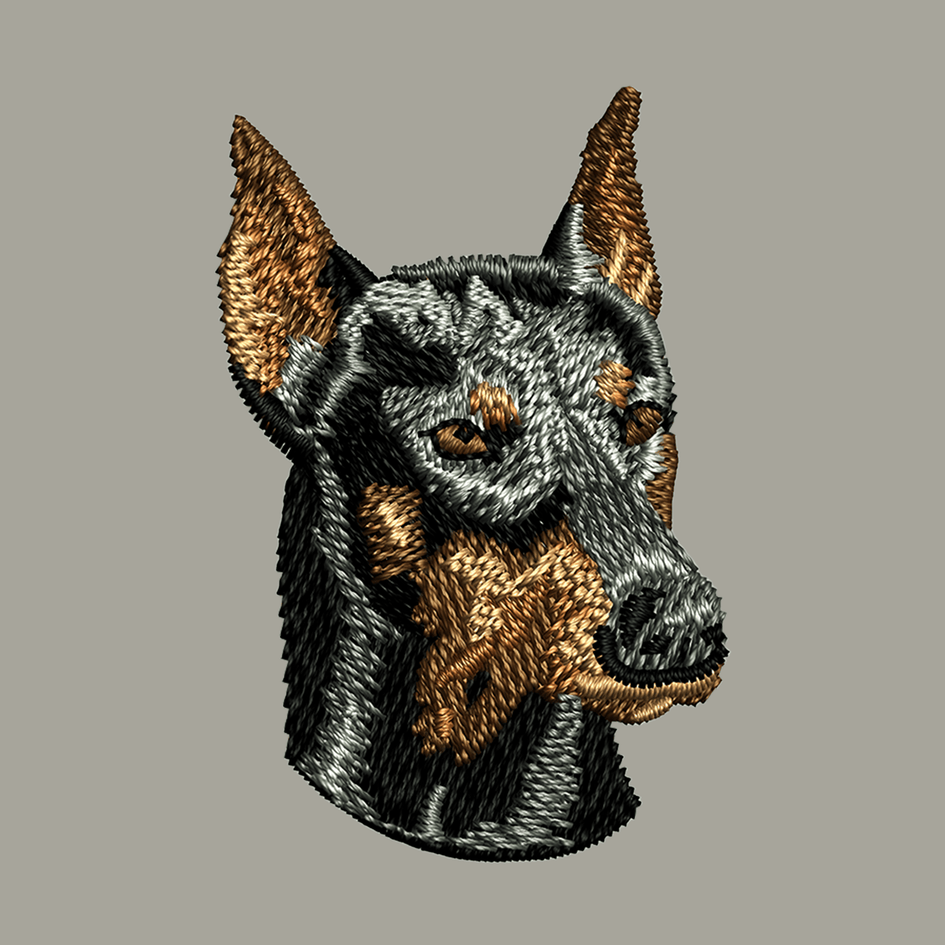 Doberman Embroidered Classic Long Sleeve Shirt