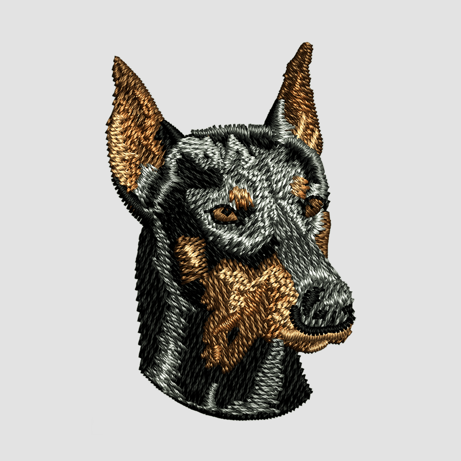 Doberman Embroidered Classic Long Sleeve Shirt