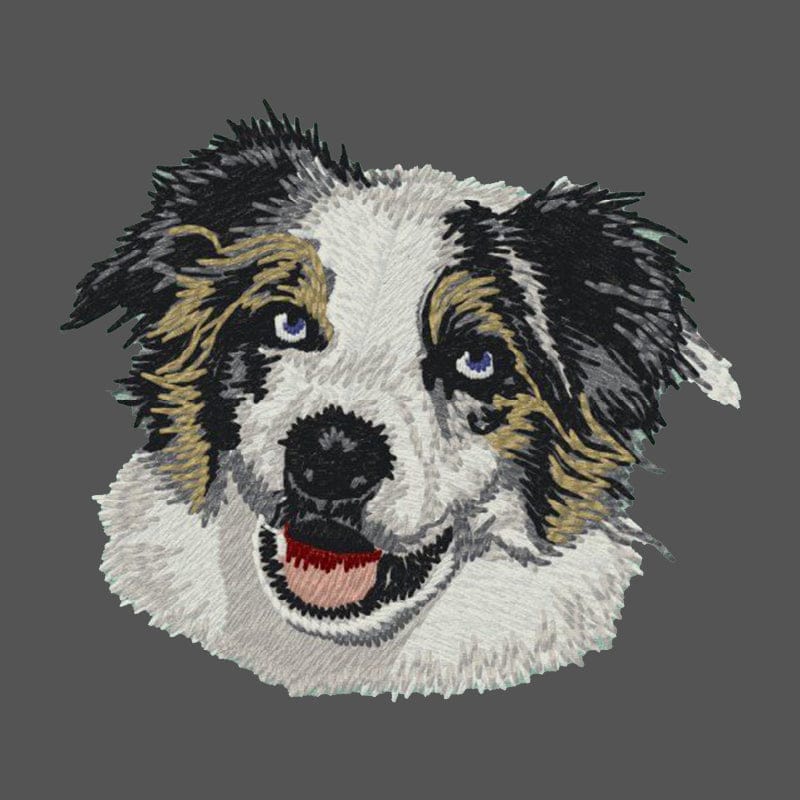 Australian Shepherd Embroidered Men's Fleece Jacket