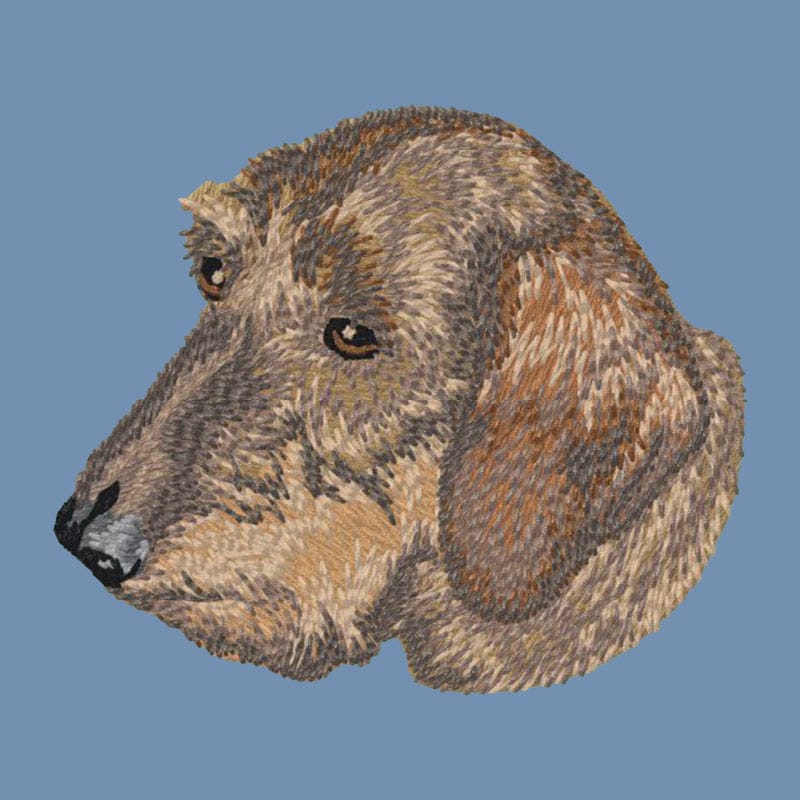 Dachshund Embroidered Men's Denim Shirt