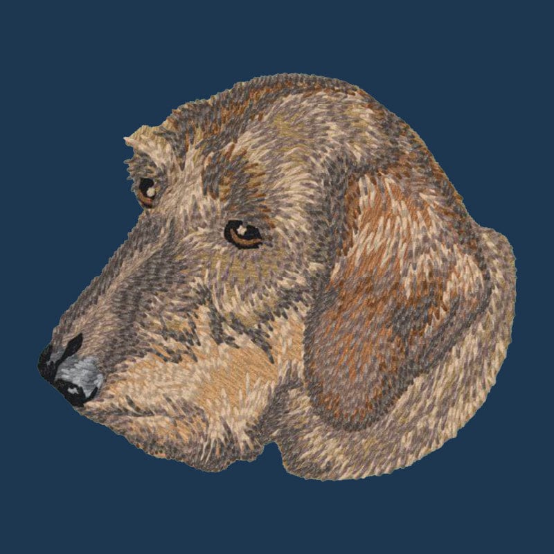 Dachshund Embroidered Men's Denim Shirt